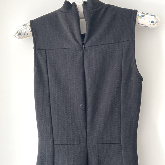 TOPSHOP little black fitted dress French style size 2 turtle neck - Picture 6 of 8
